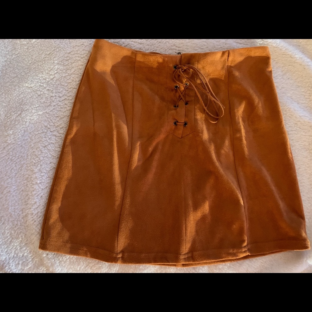 Rust Colored Lace Up Skirt from Forever 21